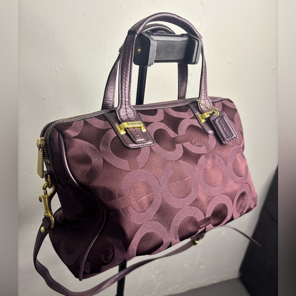Coach Handbags - Coach Op Art Bag in Deep Plum